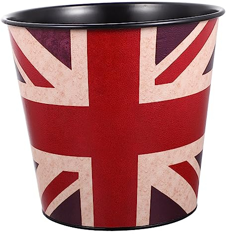 LABRIMP Vintage Style Iron Trash Can Large Capacity Waste Paper Bucket Decorative Home Garbage Bin for Office and Kitchen