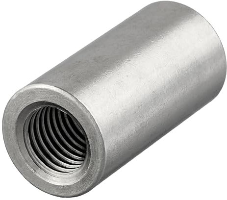 Lot de 100 manchons ronds avec filetage intérieur, Acier inoxydable A2/V2A, Manchons filetés, Manchons de raccordement, Écrous d'écartement, Écrous longs (M10 x 20 mm, 100 pièces)