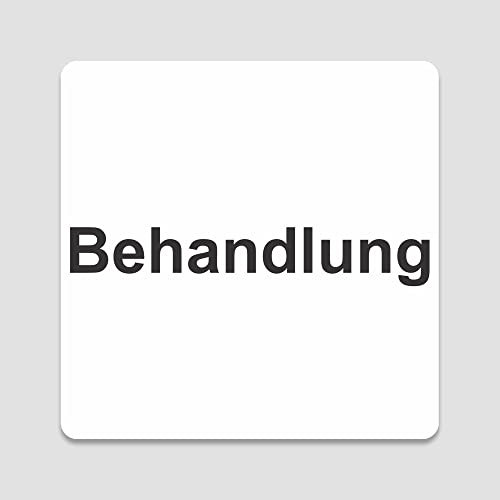 PVC Aufkleber Schild - Eckig 12 x 12 cm - Selbstklebend - Weiß - UV beständig - Für Innen und Außen (Behandlung)