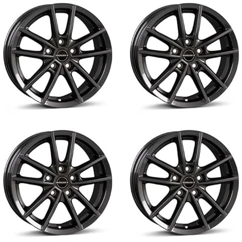 4x Borbet Felgen W 6x15 ET43 5x100 mistral anthracite glossy kompatibel mit VW Polo