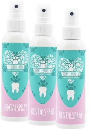 TIERLIEBHABER Dentalspray für Hunde Zahnpflege – Zahnstein Hund vorbeugen | Tierärztlich entwickelte Zahnreinigung Hund, Effektiv bei Mundgeruch Hund, Zahnbelag und Vorbeugung von Zahnstein, 3x150ml