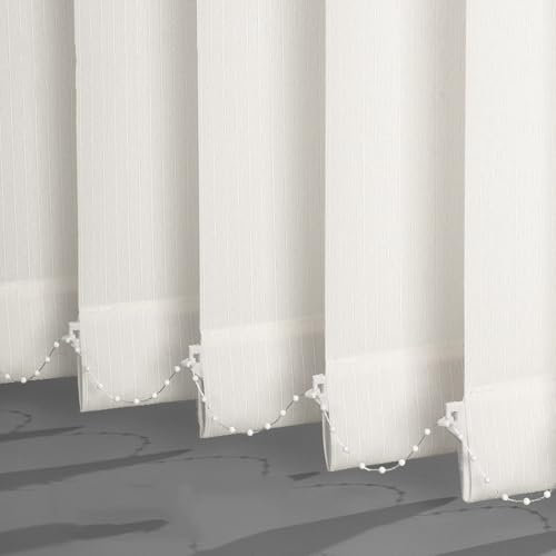 YUJIANHUAA Lamellenvorhang Verdunkelungsjalousie,Raumverdunkelnd Komplettset Vertikaljalousie,in 7 Farben und vielen Grössen,98mm Lamellen,Schiebevorhang,Breite×Höhe (70cm x 180cm,Off-White)