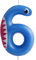 Yiran Hai Geburtstagskerzen Zahlen 6,Blau Hai Kerze,Shark Party Kerzen Geburtstag,Tortendeko Geburtstag, für Jungen Kinder Geburtstagskerzen Unterwasserwelt Piraten Themenparty Deko