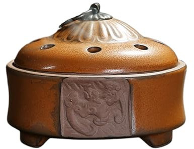 LVYUDS Schlichter Antiker Kartoffel Aufbewahrungsbox, Ingwer-Keramik für die Küche zu Hause Zwiebel Aufbewahrung, Dekoration für die Küche zu Hause, Zwiebeltopf(D)