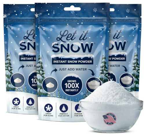 Let it Snow Polvere di neve istantanea per slime, neve finta di alta qualità per melma di nuvola e decorazioni natalizie, prodotta negli Stati Uniti, 12 litri