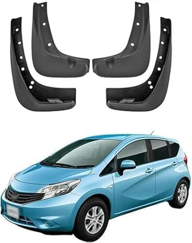 vmwia Auto KotflüGel SchmutzfäNger FüR Nissan Note 2014-2020, Vorne Und Hinten Auto Spritzschutz SchmutzfäNger Wasserdicht Und VerschleiFest.