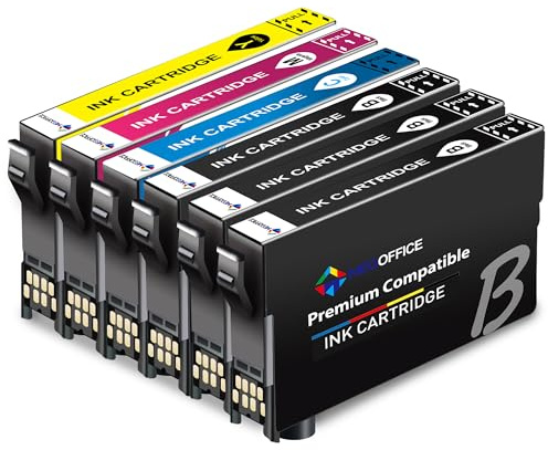MEGOFFICE Kompatible für 405XL Patrone Ersatz für 405XL Druckerpatronen für Epson Workforce pro WF-4820 WF-3825 WF-7840 WF-4825 WF3820 WF3825 WF4830 (6 Pack)