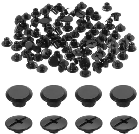 QUARKZMAN 50 Sets Chicago Binding Schrauben Nieten M5 x 5mm, Metall Buchschrauben mit Phillips Kopf für DIY Leder Gürtel Tasche Handwerk Buchbindung Dekoration (Schwarz)