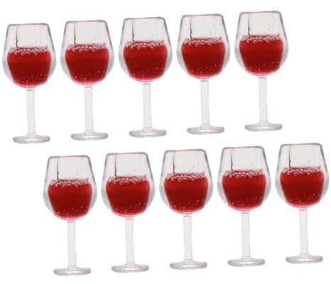 Garneck 10pcs Miniature Wine Glasses for Dolls Realistic Mini Goblet Set for Toy Houses