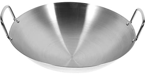 Hemobllo Deep Wok Design Heat Evenly Easy Cleaning Large Frying Pot Basket Kitchen Supply Pot Two Handle