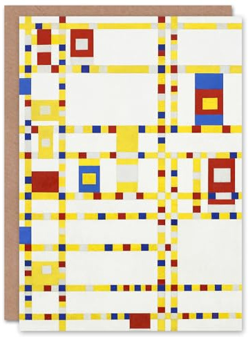 Artery8 Piet Mondrian Art Card Broadway Boogie Woogie Painting