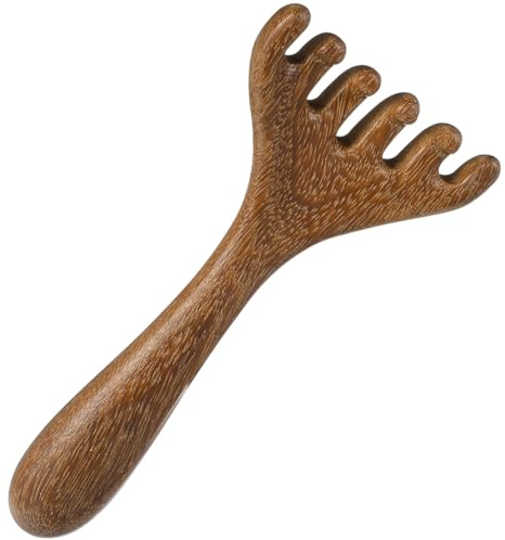 Wooden Foot Massage Rake Five Prong Long Handle Reflexology Tool for Home Use Promotes Blood Circulation Relieves Fatigue