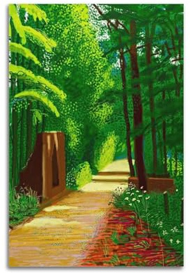 CKJenjBKm David Hockney Vintage-Poster, abstrakt, Kunstdruck, Kunstdruck, Heimdekoration, für Schlafzimmer, Wohnzimmer, 30 x 45 cm, ungerahmt, Beige