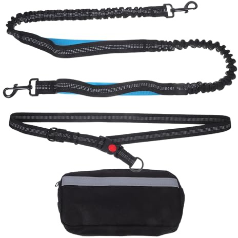 Toyvian Bungee-hundeleine mit Hüftgurt und Aufbewahrungstasche für Mittelgroße und Große Hunde Jogging-Leine zum Laufen Spazierengehen und Wandern mit Reflektoren bei Nacht