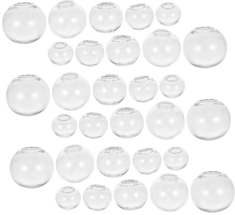 ULTECHNOVO 100stücke Mini Glaskugeln Mit Hohlkugel-Design Transparente Wunschflaschen Für DIY Schmuck Anhänger Ohrring Basteln Leicht Für Weihnachtsdeko Und Kreative Handarbeiten