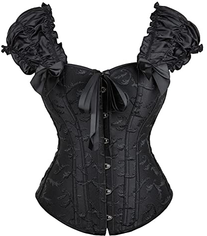 Generisch Korsett Damen Schwarz Corset Top Unterbrust Sexy Oberteil Aesthetic Schnüren Bustier Korsettkleid Damen Partys/Arbeit