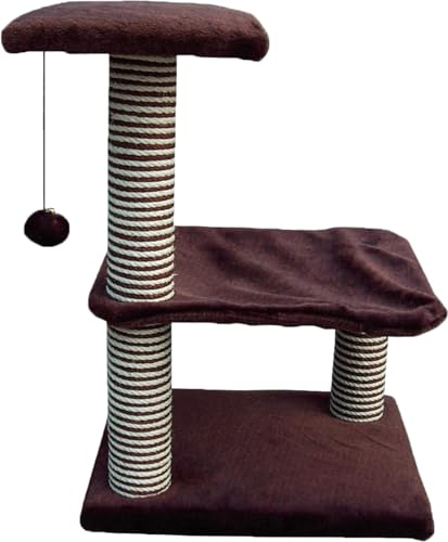 3 Tier Deluxe Cradle Cat Scratcher – Multi-Level Cat Tree Tower with Sisal Scratching Posts, Soft Plush Perches & Sturdy Base – Cat Activity Centre for Climbing & Scratching – for Kittens to Large Ca