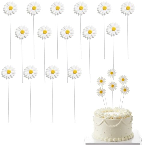 15 Stücke Tortendeko Gänseblümchen Pappbecher Kuchendeko Cupcake Topper Gänseblümchen Blumen Tortendeko Für Mädchen Kinder Birthday Hochzeit