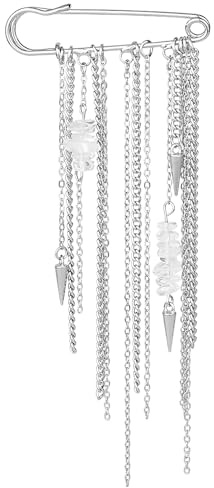 Metall Kette Unregelmäßige Kristalle Nieten Quaste Anhänger Brosche Damen Silber Jeans Hosen Hosenbeine Knöchel Dekorativ Ketten Brooch Punk Ästhetik Broschen Für Kleidung Y2K Mode Accessoires