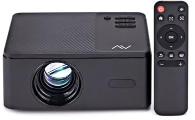 AVCOM HDP30 HD Projector Portable with 120-inch Display | 720p native with 1080p support, wireless mirroring for Android and iOS, 3.5mm output for speakers or headphones