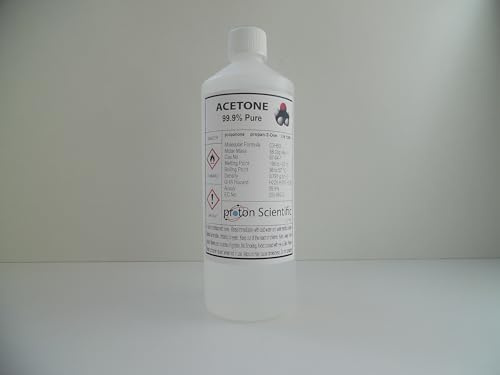 Acetone 1000ml ACS grade 99% Pure Nail Varnish Remover 1 Litre | Laboratory applications, High quality Solvent, Acrylic Nail Remover