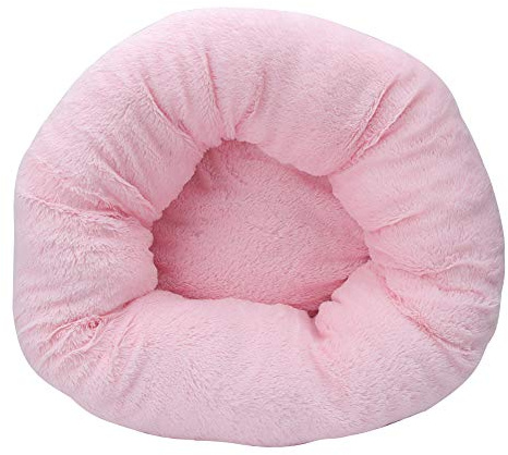 Yctze Lit d'hiver en Peluche pour Chiens et Chats – Tapis de Couchage Rond Doux, Confortable et Chaud, Résistant à l'humidité avec Base Antidérapante, Disponible en Rose, Gris, Marron Clair
