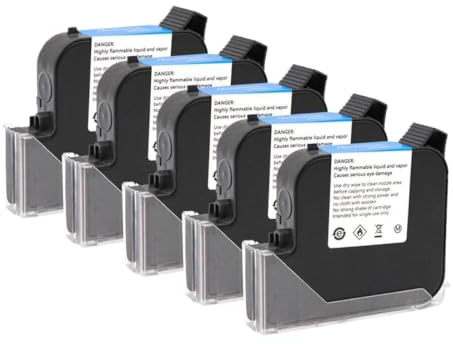 NSWPJTJVU Tintenpatrone JS12 Handdrucker Fast Dry Eco Solvent Print 12. 7mm 25. 4 Tintenstrahldrucker(25.4mm Black-5pcs)
