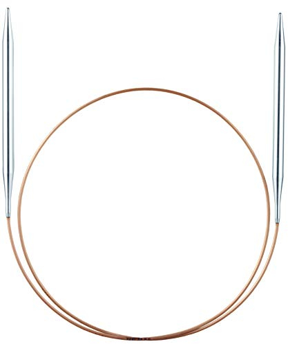 Addi AD1057080-03.50 Rundstricknadel, Metal, Silber/Gold, 80 cm Länge x 3,5 mm Dicke