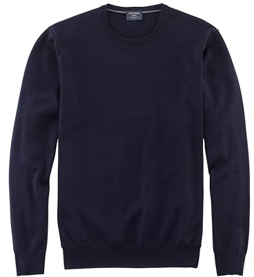 OLYMP Herren Pullover Rundhals Casual.Strick,Single Jersey,Regular fit,Marine 18,S