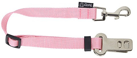 Bunty Dog/Cat Car Seat Belt Lead Restraint Harness Attachment Clip Adjustable Safety Travel Seatbelt for Car Van Pets, 30cm to 60cm Adjustable Length - Pink