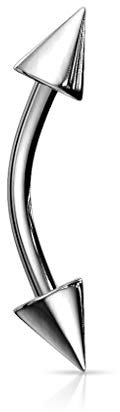 Paula & Fritz® Barbell Stud Labret Monroe Cartilage Silber Spitze Spike Farben Edelstahl Chirurgenstahl 316L Länge 6mm - 12mm CS02-161044