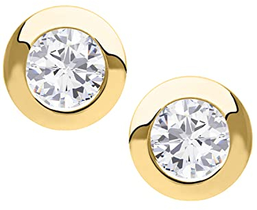 My Gold Ohrstecker Ohrringe Echtes Gelbgold 333 Gold (8 Karat) Zirkonia Ø 7mm Solitär Goldohrringe Goldstecker Christy V0012112