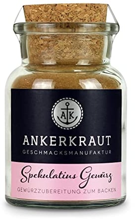 Ankerkraut Spekulatius Gewürz, Kekse backen an Weihnachten, zuckerfrei, mit Zimt und Nelken, Gebäck, Plätzchen essen mit Familie und Kinder, 60g im Korkenglas