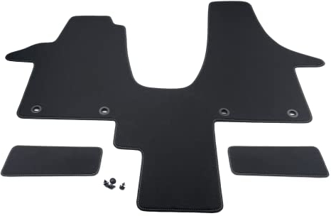 Carstyling Fußmatte passend für VW T5 2 Sitzer ANTHRAZIT Premium Velours Nubuk-Band Anthrazit