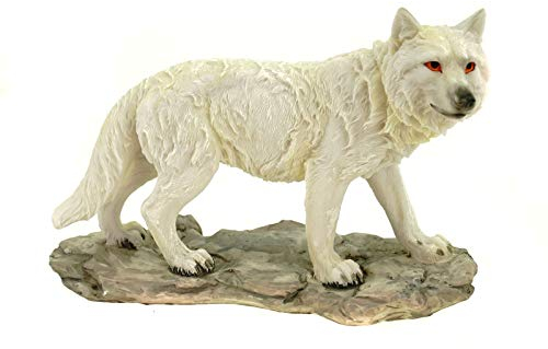 Vogler Figur stehender Weißer Wolf 21 cm Tierfigur