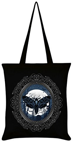 Grindstore Death Moon Moth Tote Bag Black 38x42cm