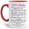 Tasse mit Spruch von dem Vater für den Sohn - Kaffeetasse/Familie/Geschenk-Idee/Mug/Cup/Innen & Henkel Rot