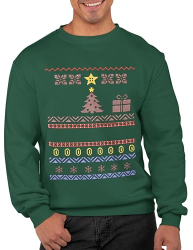 Graphic Impact Inspired Retro Gaming Freak Christmas Jumper Ugly Xmas Sweatshirts
