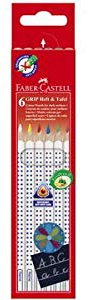 FABER-CASTELL Heft- und Tafelstift Colour GRIP, 6er Etui, Sie erhalten 1 Packung, Packungsinhalt: 6 er Etui