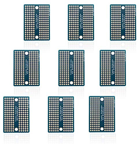 Treedix 9pcs Universal Board Solderable BreadBoard Double Sided Tinned Gold Plated Holes for Arduino Kit Raspberry Pi Shield Prototyping and Testing