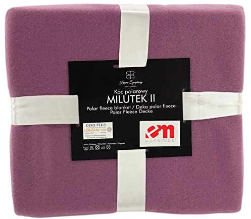 Euromat Polar Fleecedecke Kuscheldecke Sofadecke Wohndecke mit genähte Kante (Violett, 150x200 cm)