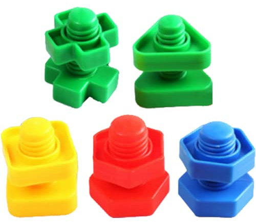 TOSSPER 5pcs Montessori Building Blocks Nut Bolts Toys Insert Blocks Screw for Children Educational Toy