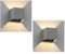 ledscom.de 2 Stück Wandleuchte CUBEL für außen, IP65, Up-/Downlight, grau matt, quadratisch, 1x G9 max. 10W