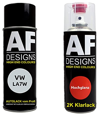 Alex Flittner Designs Spraydose Set für VW LA7W Reflexsilber Metallic 2K | Autolack-Spraydosen-Set für VW Farbcode: LA7W Reflexsilber Metallic