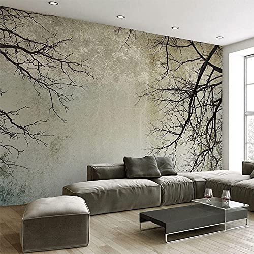 XTSWallpaper Tapete Selbstklebende Tapete Wandbild 250X150Cm Retro Pflanzen Äste 3D Wandaufkleber Wandplakat Wandkunst Große Fototapete Junge Schlafzimmer Kinder Innen Dekoration Kunst