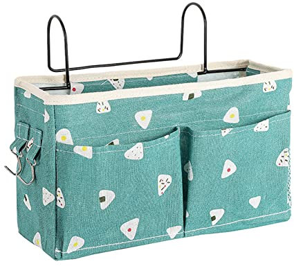 croselyu Home Multifunctional Bedside Hanging Bag College Dormitory Bedside Cloth Hanging Basket Bed Clutter Sorting Storage Bag Magazine Book Storage Bag (Green)