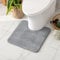 MIULEE Badematte Memoryschaum Badteppich U Förmige Badezimmerteppich Duschvorleger Teppich Badvorleger Duschmatte Deko Fussmatte rutschfeste Matte für Badezimmer Toilett WC 45x45 cm Hellgrau