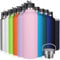 GeeRic 1L Bouteille d'eau en Acier Inoxydable Bouche Large, Bouteille d'eau en métal à Double Paroi Isotherme sous Vide, 12 Heures Chaudes et 24 Heures Froides, Rose Clair