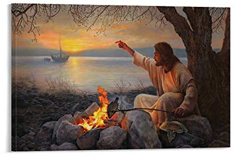 Greg Olsen Religiöses Jesus-Poster, dekoratives Gemälde, Leinwand, Wandposter und Kunstdruck, modernes Familien-Schlafzimmer-Dekor-Poster, 60 x 90 cm