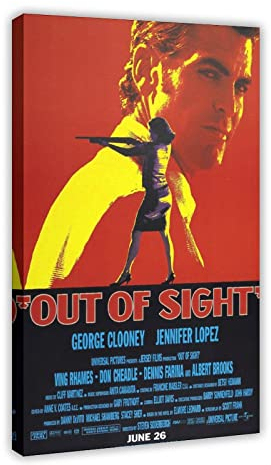 Schauspieler George Clooney Out of Sight Film Leinwand Poster Wandkunst Dekor Druck Bild Gemälde für Wohnzimmer Schlafzimmer Dekoration Rahmen: 50 x 75 cm